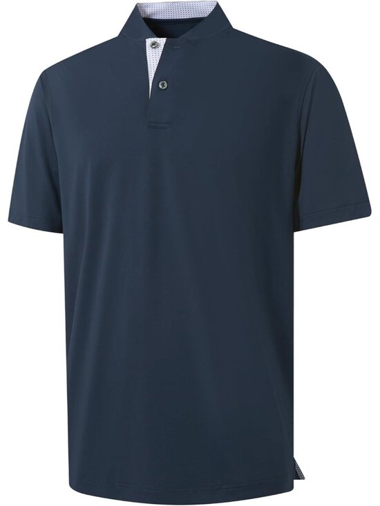 Other - Mens Navy Collarless Golf Shirt Short Sleeve Dry Fit Moisture Wicking Henley Tee